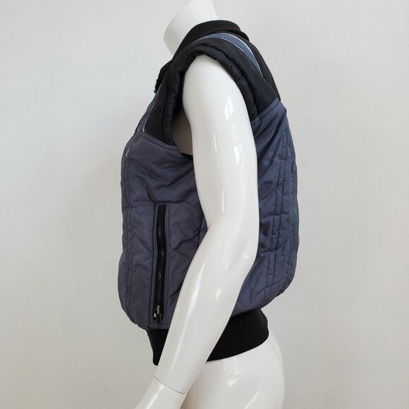 Vintage 80's Roffe Gray & Black Down Puffer Vest - Picture 2 of 10